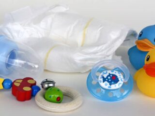 Baby diaper and toys