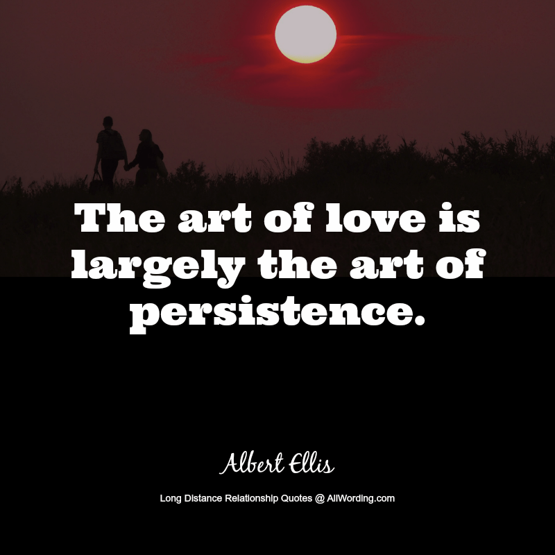 L'arte dell'amore è in gran parte l'arte della persistenza. - Albert Ellis