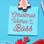 Pinterest image for article on Christmas wishes for the boss