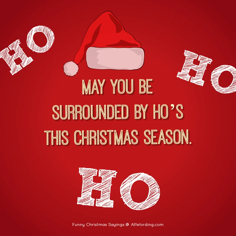 May you be surrounded by ho's this Christmas season.