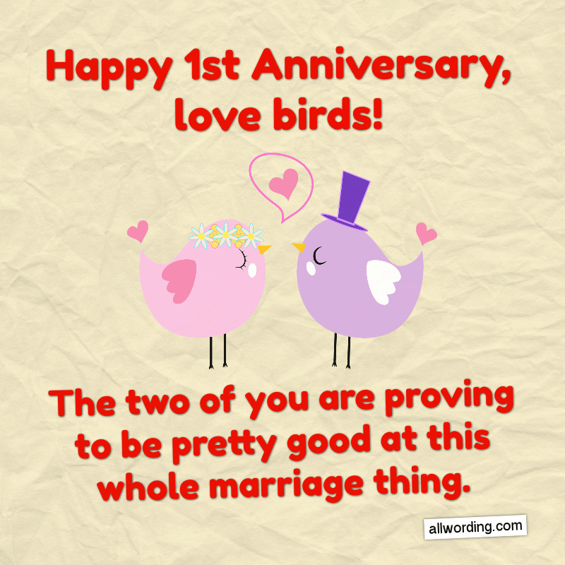 First Anniversary Wishes For A Husband Wife Or Couple Allwording Com