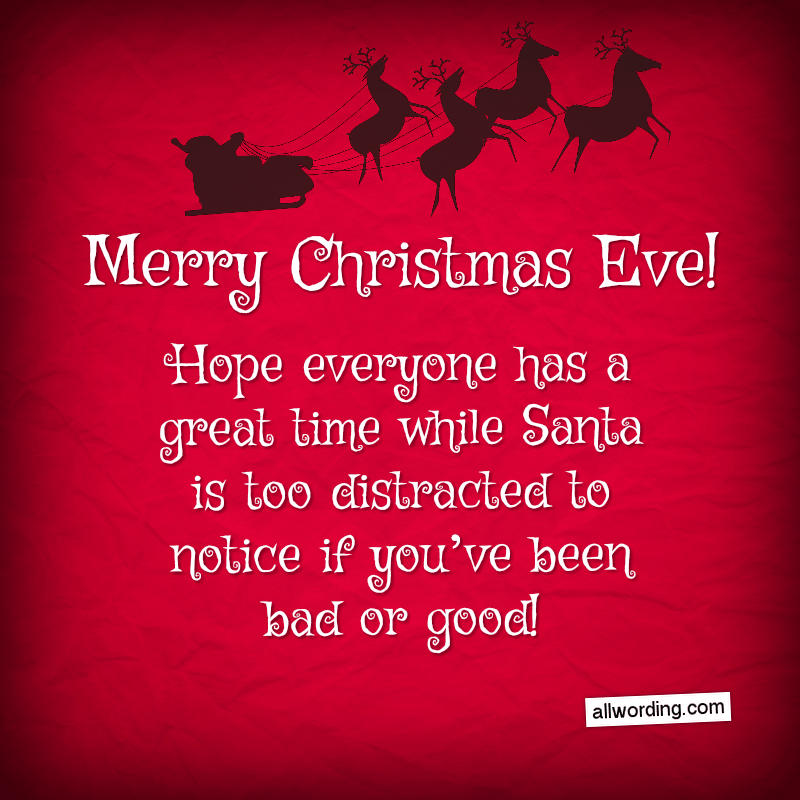 Merry Christmas Eve! Hope everyone has a great time while Santa is too distracted to notice if you've been bad or good!