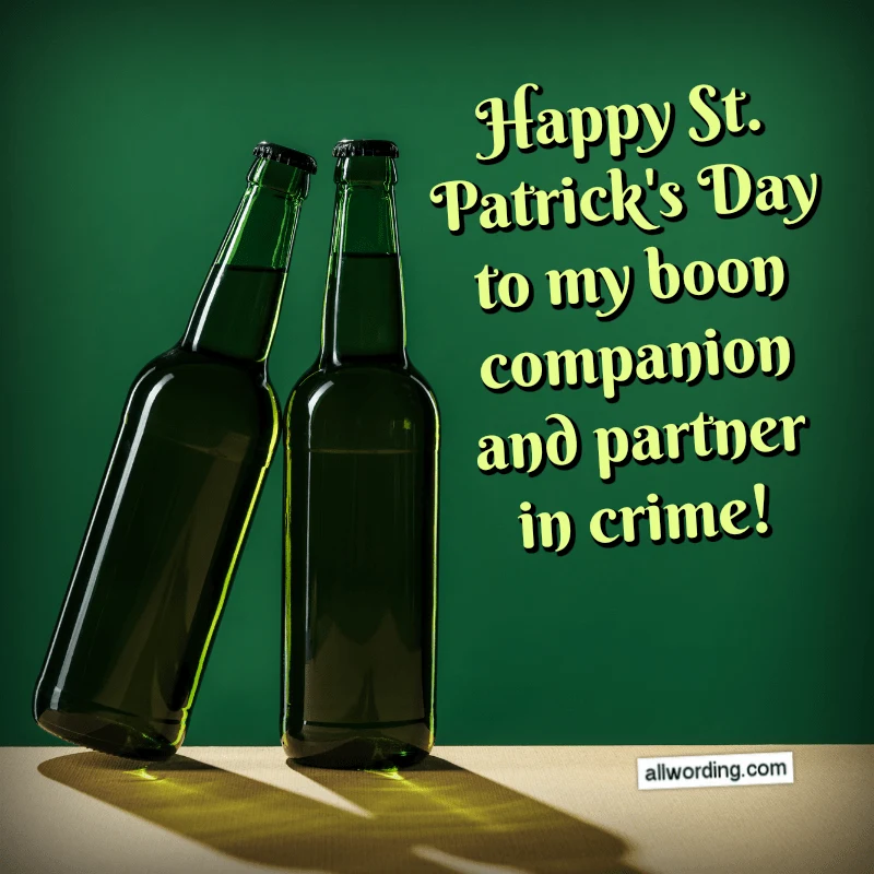 Happy St. Patrick's Day to my boon companion and partner in crime.