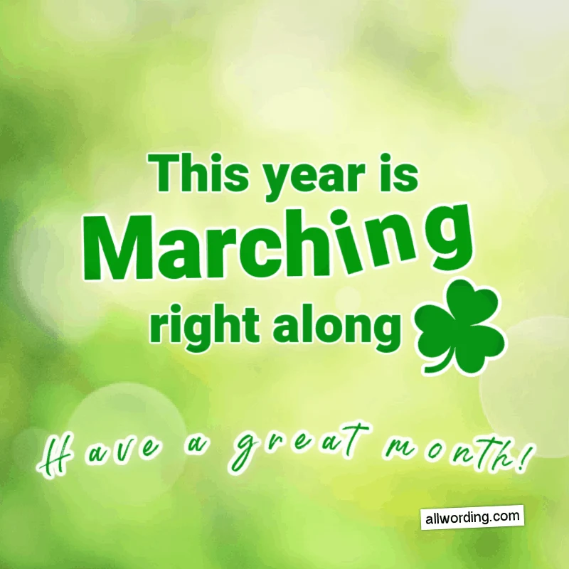This year is March-ing right along. Have a great month!