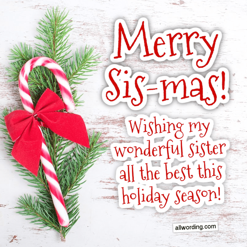 Merry Sis-mas! Wishing my wonderful sister all the best this holiday season.