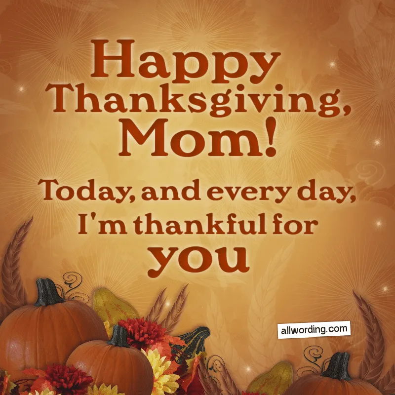 Happy Thanksgiving, Mom! Today, and every day, I'm thankful for you!