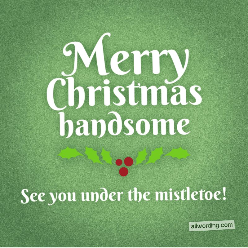 Merry Christmas, handsome. See you under the mistletoe!