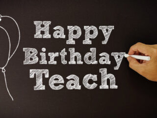 Feature image for article on ways to say Happy Birthday to a teacher