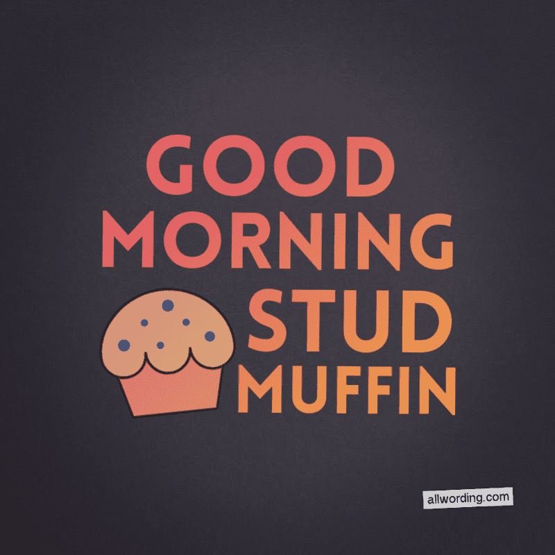 Good morning, stud muffin.