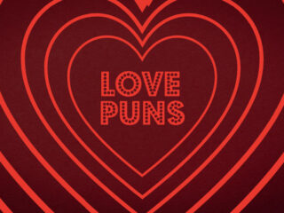 Feature image for article on puns about love