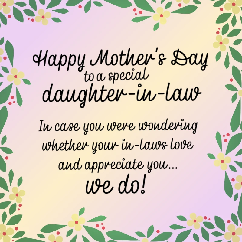 33 Nice Mothers Day Messages For Your Daughter In Law 