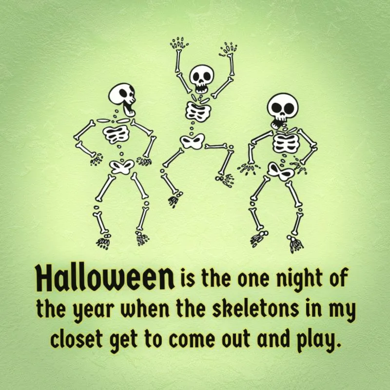 Halloween is the one night of the year when the skeletons in my closet get to come out and play.