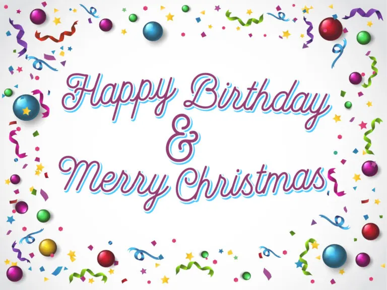 Happy Birthday and Merry Christmas! 50 Glittery Greetings