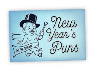 Feature image for article on New Year's puns