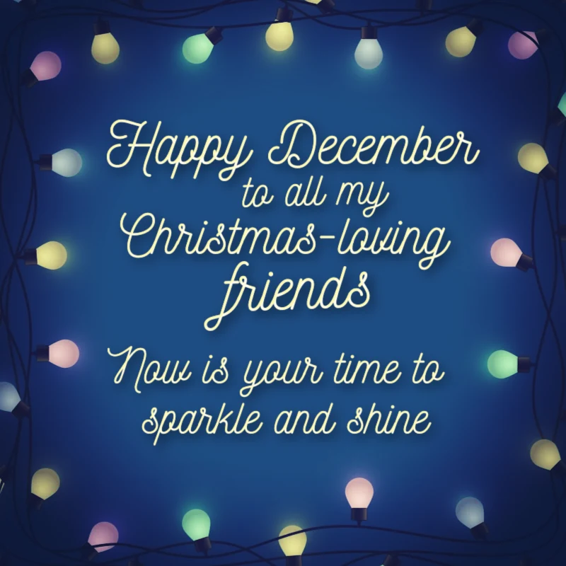 Happy December to all my Christmas-loving friends. Now is your time to sparkle and shine.