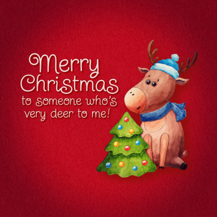 A deer-themed Christmas GIF with the text 'Merry Christmas Nephew' surrounded by festive decorations
