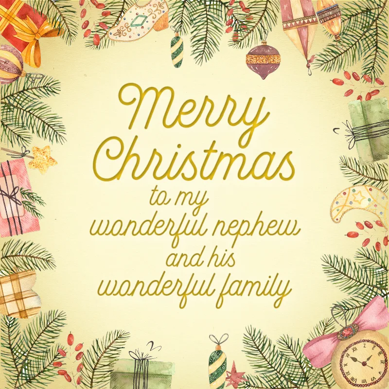 Merry Christmas to my wonderful nephew and his wonderful family