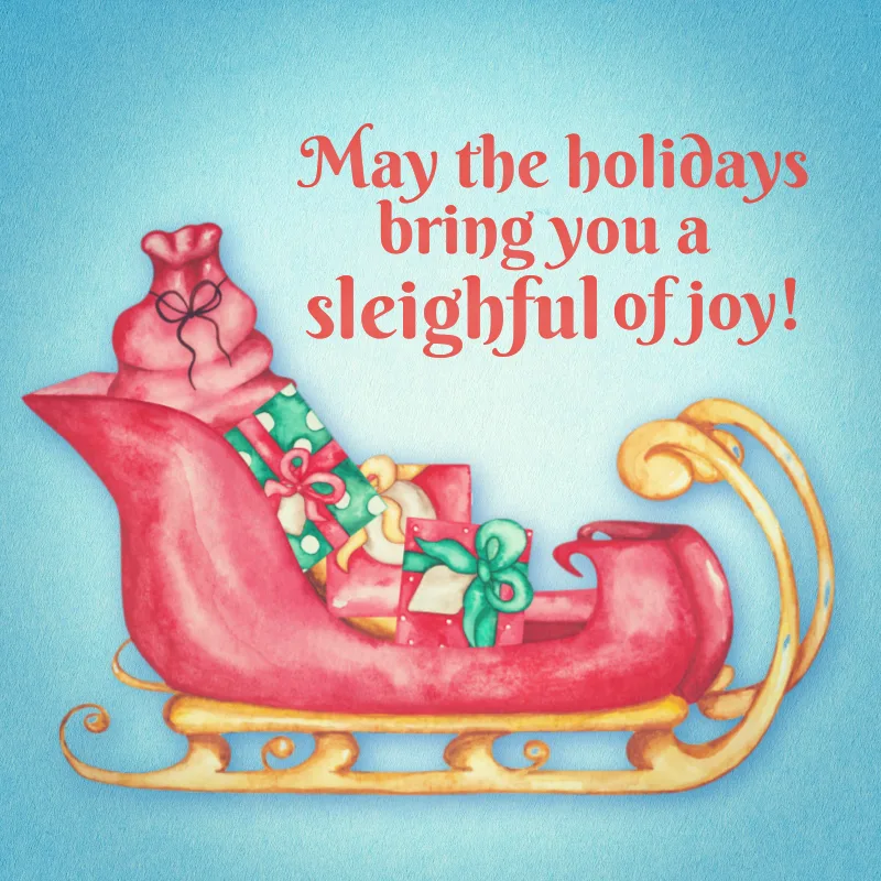 May the holidays bring you a sleighful of joy