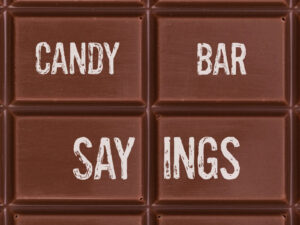 Feature image for article on candy bar sayings