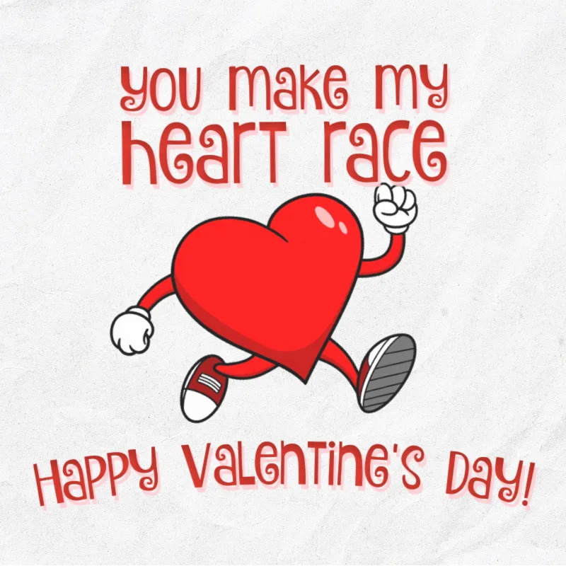 Illustration for Valentine's pun about heart racing