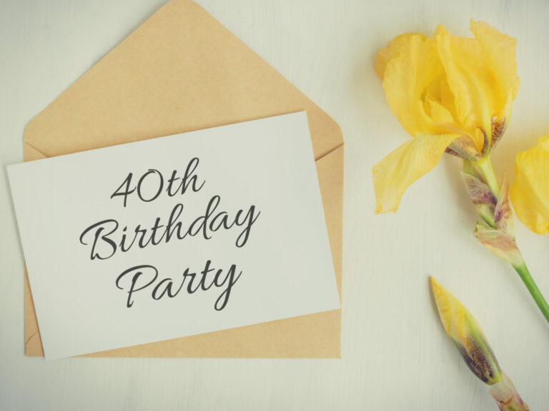 Feature image for article on 40th birthday party invitation wording