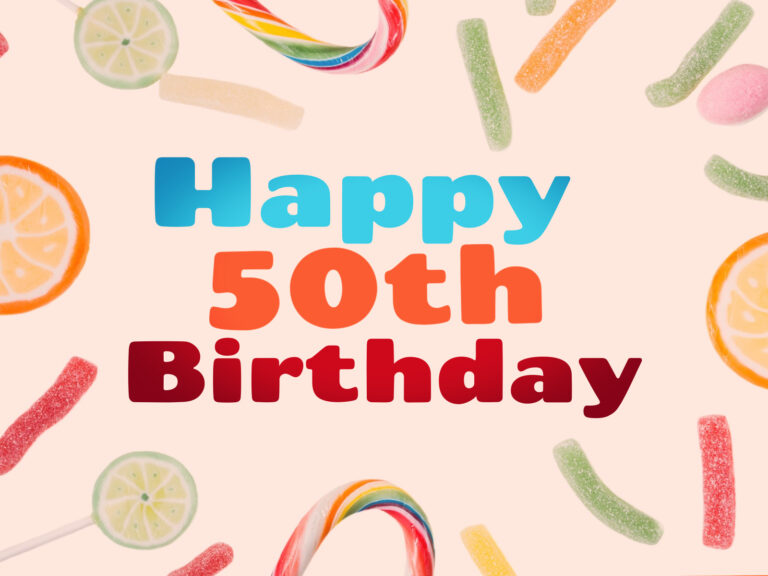 Feature image for article on 50th birthday wishes