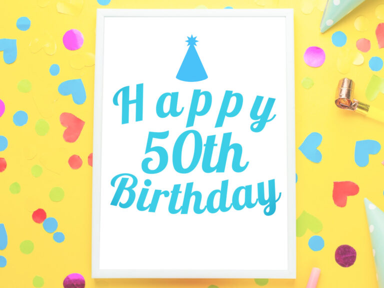 Feature image for article on 50th birthday wishes