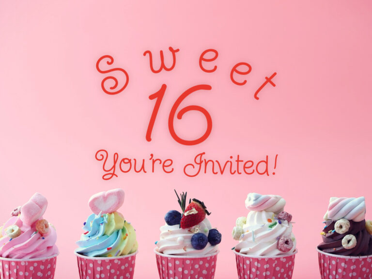Feature image for article on sweet 16 birthday invitation wording