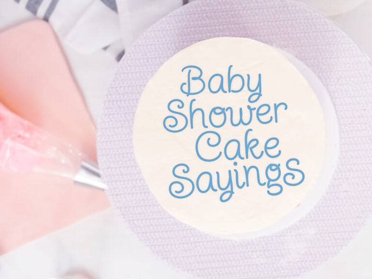 Feature image for article on baby shower cake sayings