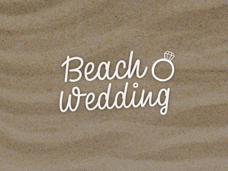 Feature image for article on beach wedding invitation wording