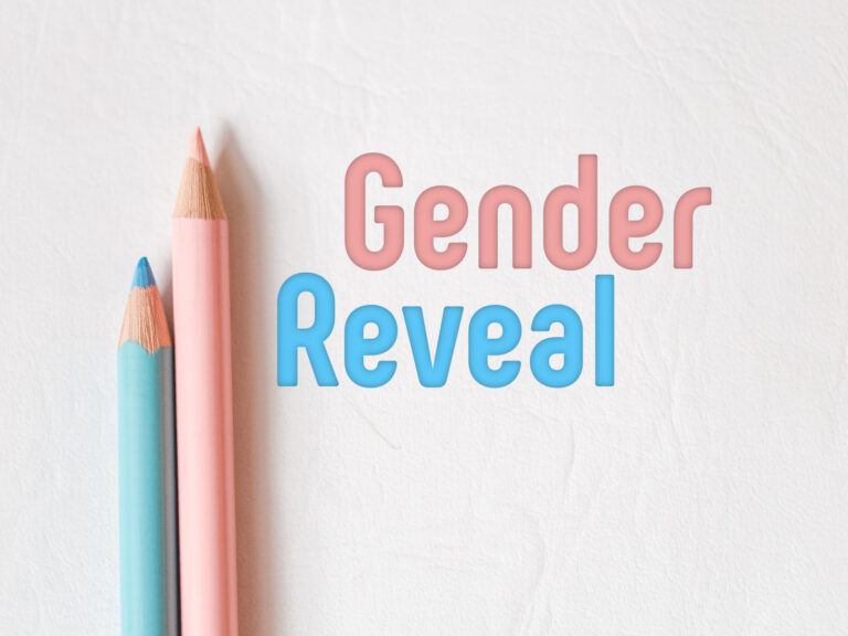 Feature image for article on gender reveal party invitation wording