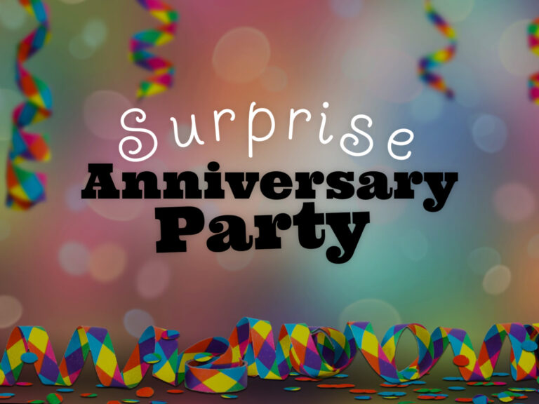 Feature image for article on surprise anniversary party invitation wording