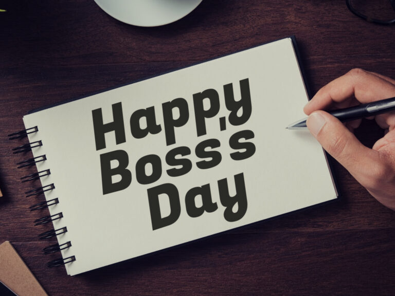 Feature image for article on Happy Boss's Day messages