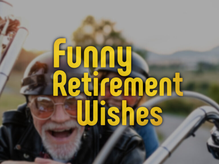 Feature image for article on funny retirement wishes