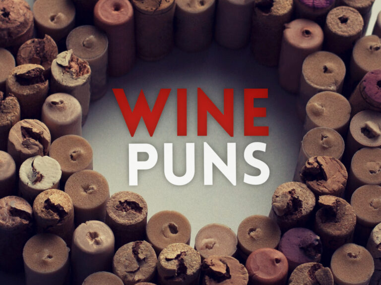 Feature image for article on wine puns