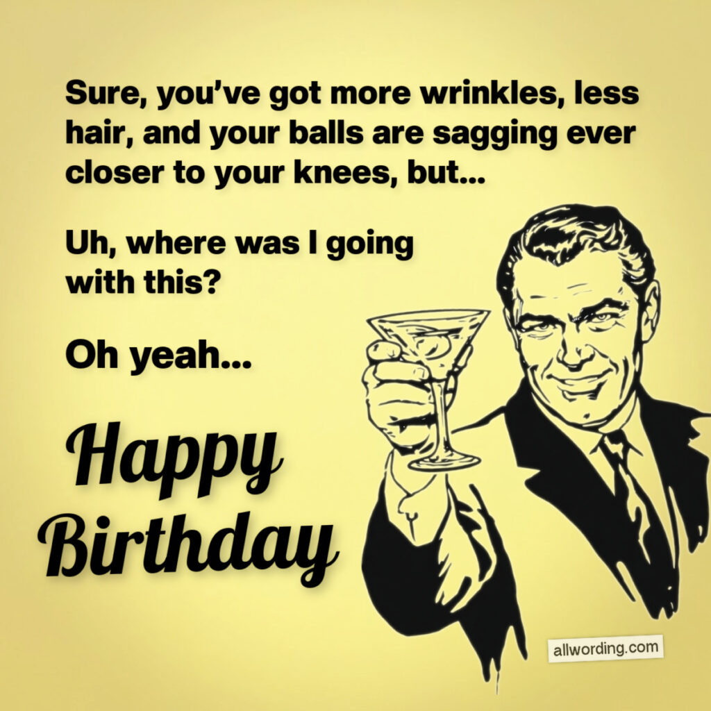 Illustration of funny birthday wish