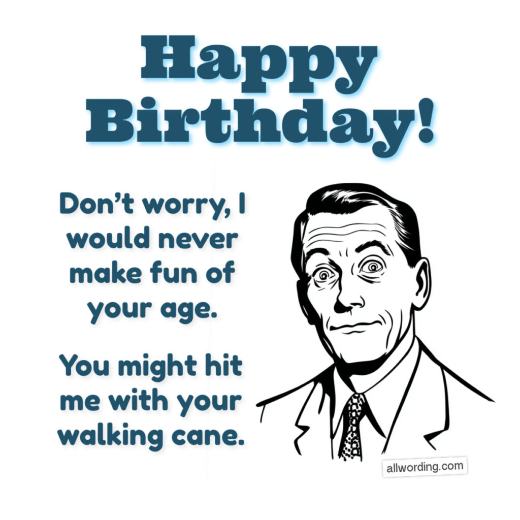 Illustration of funny birthday wish