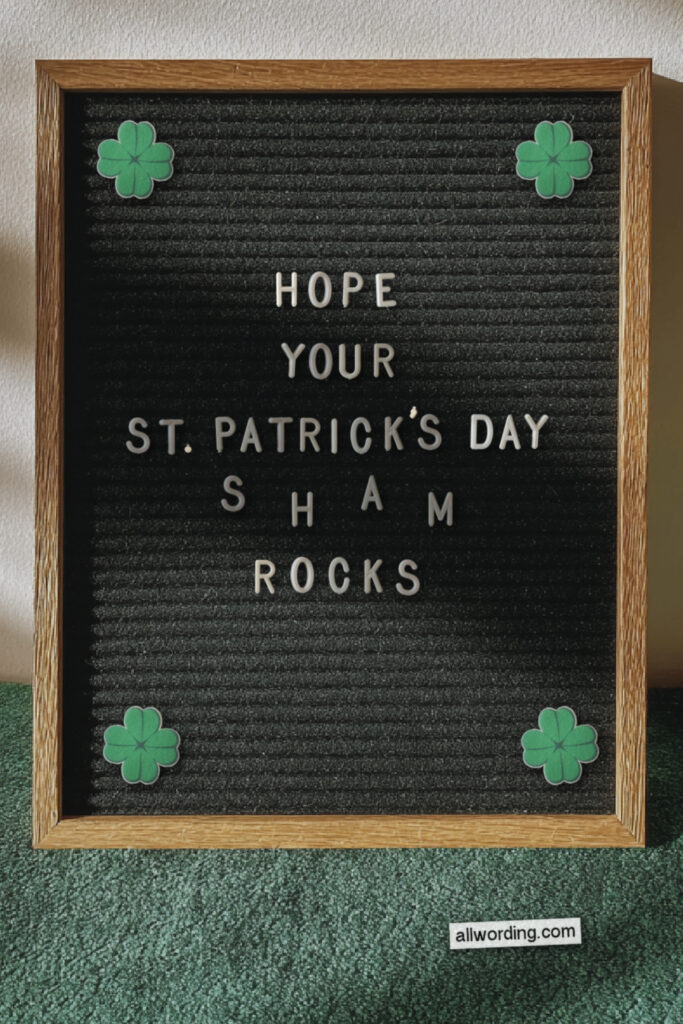 Letterboard photo of St. Patrick's Day greeting